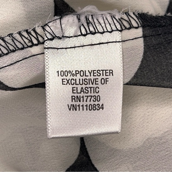 LARGE Y2K ERA BLACK WHITE POLKA DOT RETRO BLOUSE PINUP RUFFLE SHORT SLEEVE - Picture 9 of 10